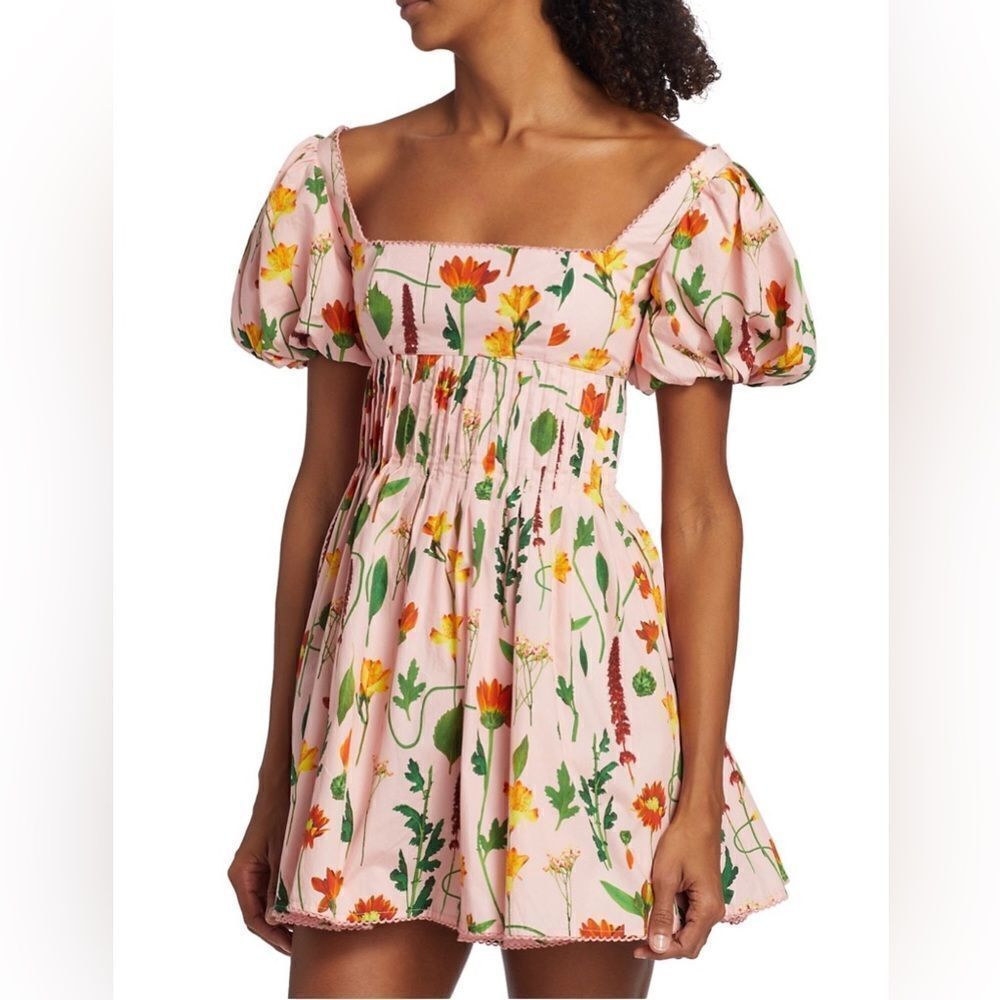 Agua by Agua Bendita Carmelo Floral Cotton Minidress size M - Picture 2 of 12